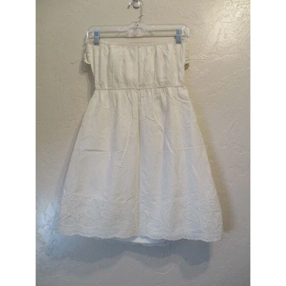 Charlotte Russe Womens Sz M Boho Tube Top White Mini Dress Lace Bridal Country - Picture 2 of 9
